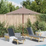 Cumpara ieftin Umbrelă de soare, exterior, st&acirc;lp lemn, 150x200 cm, gri taupe