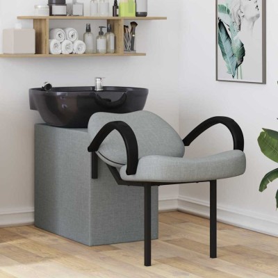 Scaun pentru sampon Gri deschis si negru 63 x 141 x 92 cm foto