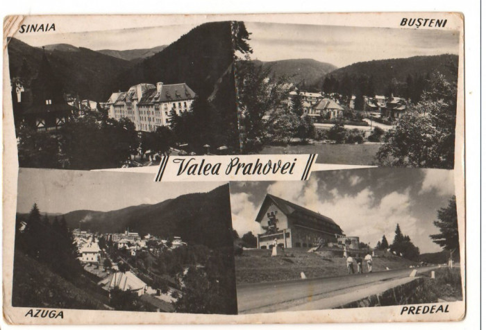 CPI B12925 CARTE POSTALA - VALEA PRAHOVEI. SINAIA, BUSTENI, AZUGA, PREDEAL, RPR