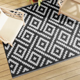 Gossi covor de exterior, arakil alb si negru, 160x230 cm, pp