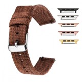 Curea material textil, compatibila Apple Watch 9|8|7|6|5|4|3|2|1 Series, 41mm|40mm|38mm, telescoape QR, Pecan Brown