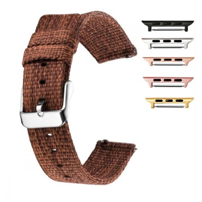 Curea material textil, compatibila Apple Watch 9|8|7|6|5|4|3|2|1 Series, 41mm|40mm|38mm, telescoape QR, Pecan Brown foto