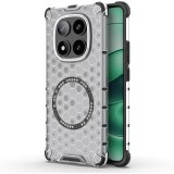 Husa transparenta Xiaomi Redmi Note 14 Pro 5G Techsuit HoneyComb Shield MagSafe, alb