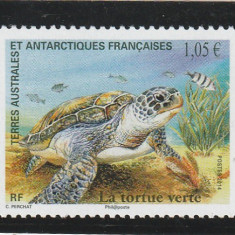 Taaf 2014-Fauna,Reptile,Broasca testoasa verde ,dantelat,MNH,Mi.865