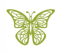 Sticker decorativ Fluture, Galben lime, 60 cm, 1149ST-9 foto