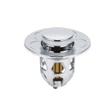 Dispozitiv pentru Protectie Scurgere Chiuveta, Cada si Dus cu Protectie Anti Infundare si Functie de Oprire a Apei, ABS si Cupru, 6 x 6 cm, Argintiu,