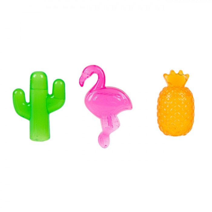 Cuburi Gheață Reutilizabile, Set 24 Bucăți, Modele Tropice, Multicolor