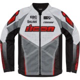MBS Geaca moto textila ICON HOOLIGAN ULTRABOLT, negru/gri/rosu/alb, S, Cod Produs: 28205540PE