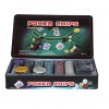 Poker Texas Holden negru 300 jetoane, 2 carti, covoras, 3 butoane, cutie