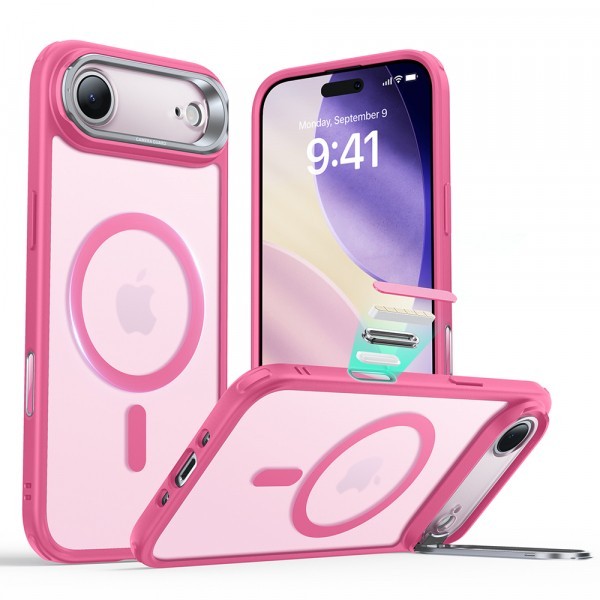 Husa MagSafe pentru Apple iPhone 17 Air, ESR, Classic Hybrid Kickstand, Roz Satinata