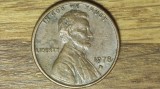 SUA / USA - moneda de colectie - 1 cent 1978 cu semn monetar D (Denver) - Abraham Lincoln - serie mai rara din bronz !