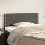 Cumpara ieftin Tăblie de pat, gri &icirc;nchis, 90x5x78/88 cm, catifea