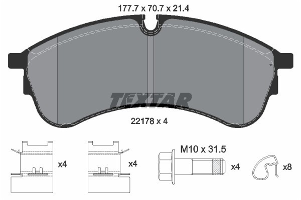 TEXTAR 2217801 Q+ set placute frana,frana disc