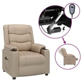Cumpara ieftin Fotoliu rabatabil electric, cappuccino, piele ecologica