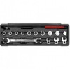 Set cheie cu clichet pentru curea accesorii, 15 piese, Yato