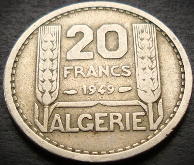 Moneda exotica 20 FRANCI - ALGERIA, anul 1949 * cod 4295 B - COLONIE FRANCEZA! foto