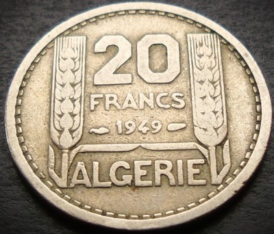 Moneda exotica 20 FRANCI - ALGERIA, anul 1949 * cod 4295 B - COLONIE FRANCEZA! foto