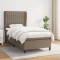 vidaXL Pat box spring cu saltea, gri taupe, 100x200 cm, textil 3128105