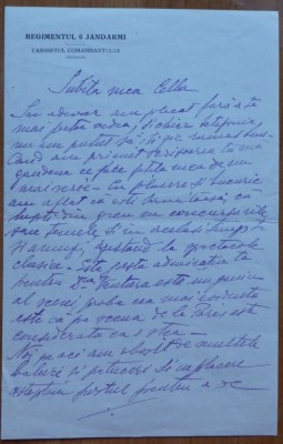 2 scrisori catre Cella Serghi, 1924, 1926, Regimentul 6 jandarmi foto