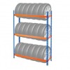 Suport de perete Vivatechnix, pentru 18 anvelope, 1500 x 450 x 1980 mm, max 300 kg, 3 rafturi