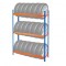 Suport de perete Vivatechnix, pentru 18 anvelope, 1500 x 450 x 1980 mm, max 300 kg, 3 rafturi