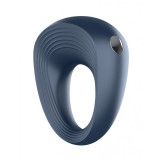 Inel de Penis Power Ring 10 Moduri Vibratii Silicon USB Albastru Satisfyer