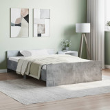 VidaXL Cadru de pat cu tăblie la cap/picioare, gri beton, 120x200 cm