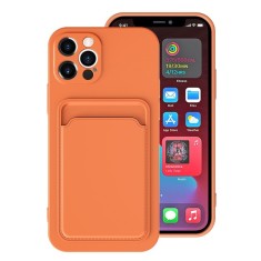 Husa protectie Flippy cu suport card compatibila cu Apple iPhone 13 Mini Portocaliu foto