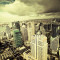 Fototapet autocolant Orasul gri, 200 x 150 cm
