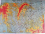 Harta turistica Piatra Craiului,Zarnesti,Bran ,Rucar, color,80x110 cm,rara 1930