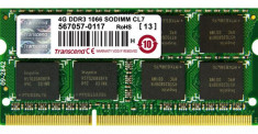 Memorie ram laptop Sodimm TRANSCEND 4Gb DDR3 1066Mhz PC3-10600, 1.5V, CL9 foto