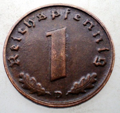 B.109 GERMANIA 1 REICHSPFENNIG 1939 D foto