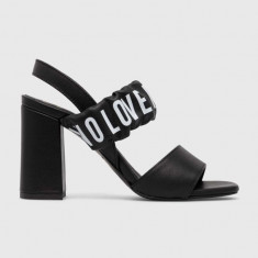 Love Moschino sandale de piele culoarea negru, JA16358G0GIE0000
