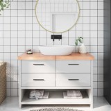 VidaXL Blat de baie, maro deschis, 120x50x(2-6) cm, lemn masiv tratat