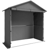Outsunny Cort Garaj cu Intrare Rulabilă, Corzi și Țăruși, 1.1x2 m, Gri &Icirc;nchis | Aosom Romania