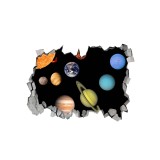 Autocolant decorativ, Gaura in perete, Planete, Multicolor, 83 cm, 233ST-3