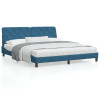 VidaXL Cadru de pat cu lumini LED, albastru, 180x200 cm, catifea