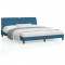 vidaXL Cadru de pat cu lumini LED, albastru, 180x200 cm, catifea