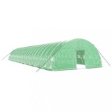 Cumpara ieftin Sera cu cadru din otel, verde, 132 m&sup2;, 22x6x2,85 m