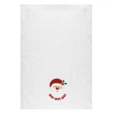 Prosop de Maini Bumbac, Mos Craciun Brodat, Alb, 60x40cm