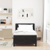 VidaXL Pat cu Saltea cu Arcuri Negru 100x200 cm Catifea Negru 3341512