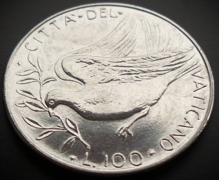 Moneda 100 LIRE - VATICAN, anul 1977 * cod 1917 - Papa Paul VI-lea = UNC