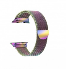Curea magnetica compatibila Apple Watch, metalica, reglabila, 38/40mm, multicolor foto