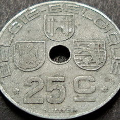 Moneda istorica 25 CENTIMES - BELGIA, anul 1945 * cod 989