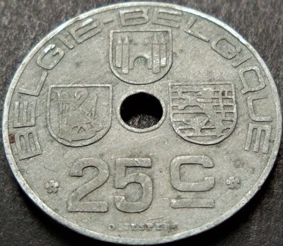 Moneda istorica 25 CENTIMES - BELGIA, anul 1945 * cod 989 foto