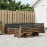 vidaXL Set de canapele de exterior cu pernă 7 pcs Natural și Antracit 3383470