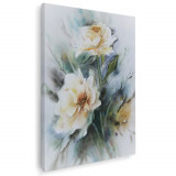 Tablou canvas trandafiri albi pictura multicolor 1277 Tablou canvas pe panza CU RAMA 30x40 cm