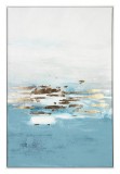 Cumpara ieftin Tablou canvas in ulei albastru auriu 82.6x4.3x122.6 cm