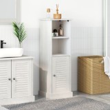 vidaXL Dulap de Baie Alb 37 x 34 x 110 cm Lemn masiv de pin