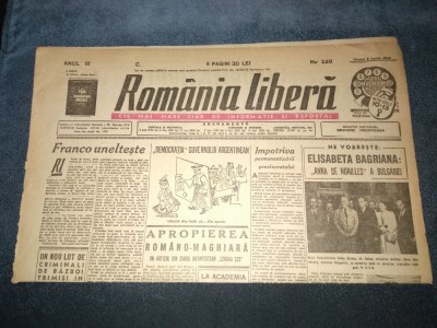 ZIARUL ROMANIA LIBERA 8 IUNIE 1945 S A GASIT CADAVRUL LUI HITLER foto